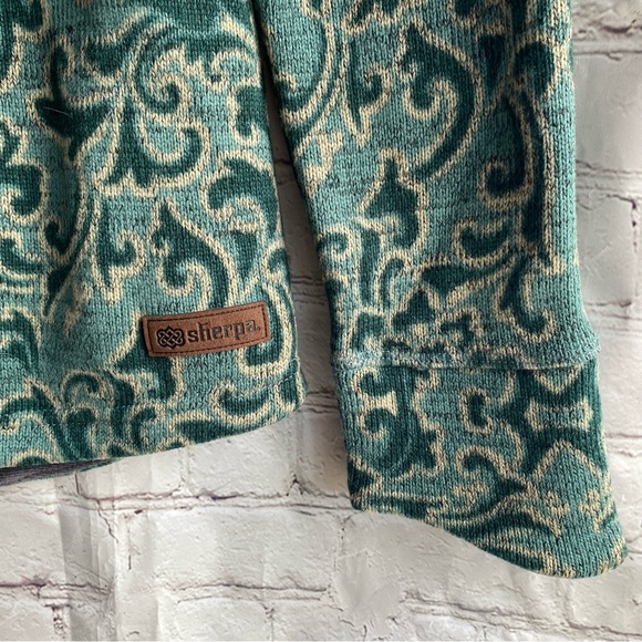 Sherpa Adventure Gear Fleece Sweater Green Cloud Mock Neck 1/4 Zip Women’s Sz Sm - Picture 3 of 7